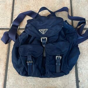 Prada Navy Blue Nylon Backpack